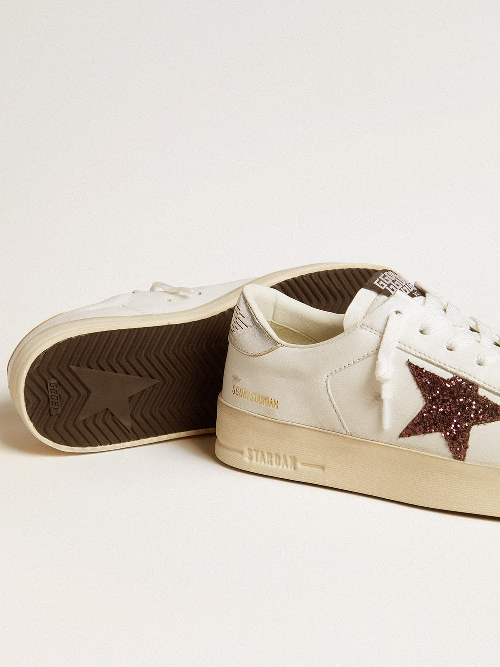 Women's Stardan in nappa with glitter star and metallic leather heel tab