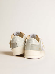 Stardan in gray nappa leather and white mesh with gray leather star