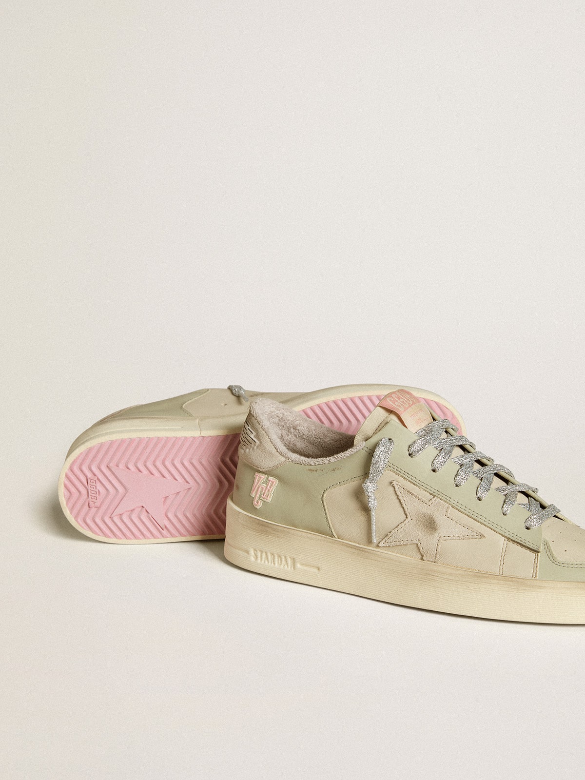 Stardan in nappa and leather with suede star and heel tab