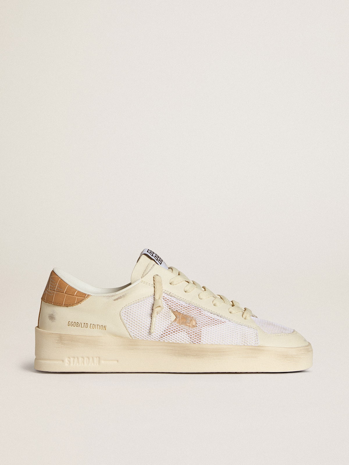 Women's Stardan LTD with beige leather star and crocodile beige leather heel tab