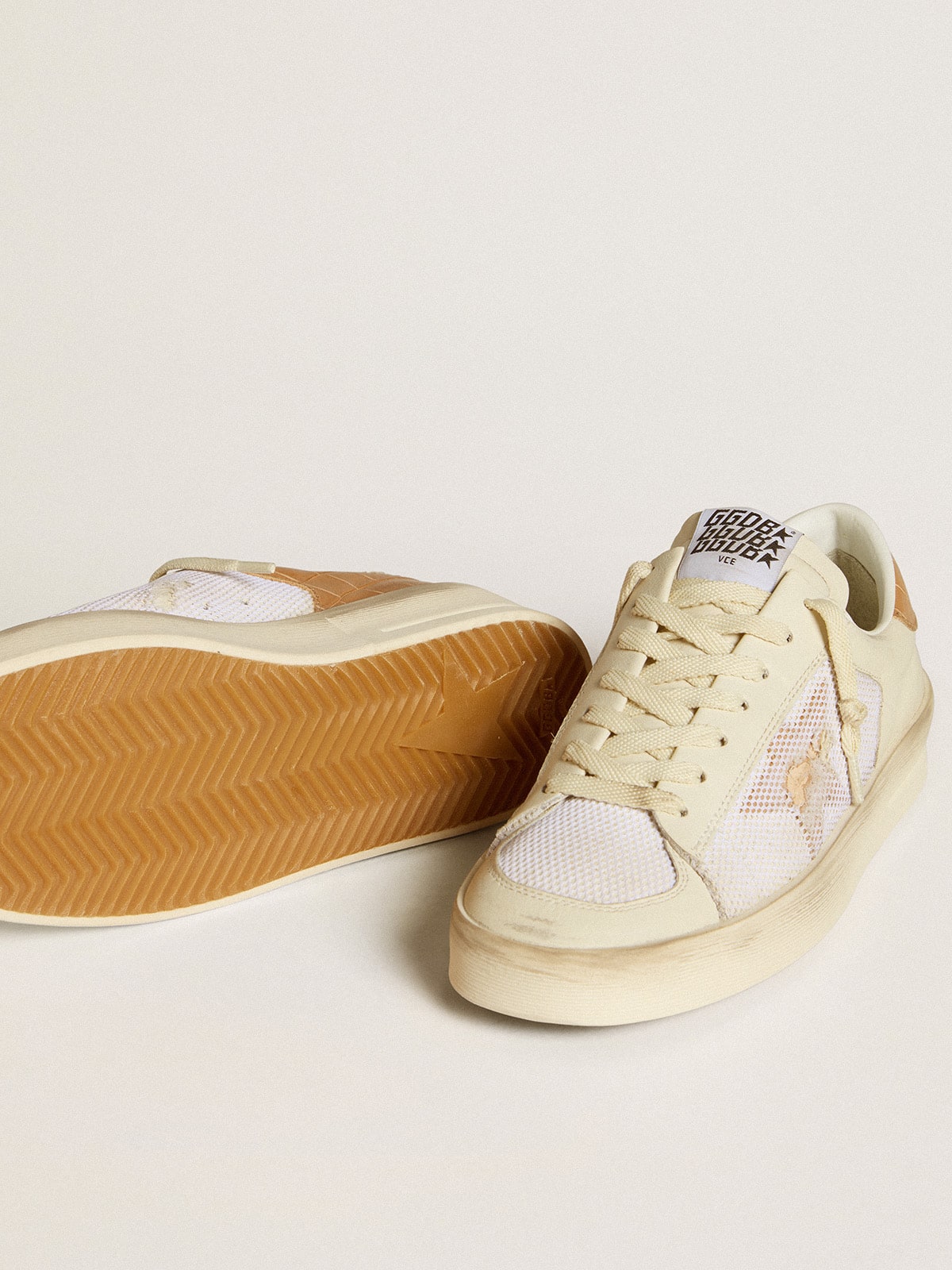 Women's Stardan LTD with beige leather star and crocodile beige leather heel tab