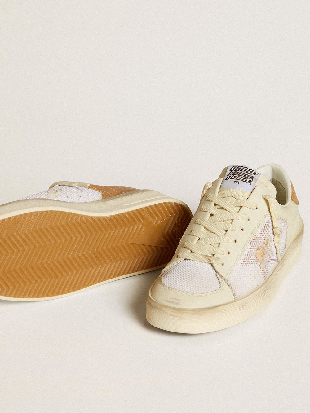 Women's Stardan LTD with beige leather star and crocodile beige leather heel tab