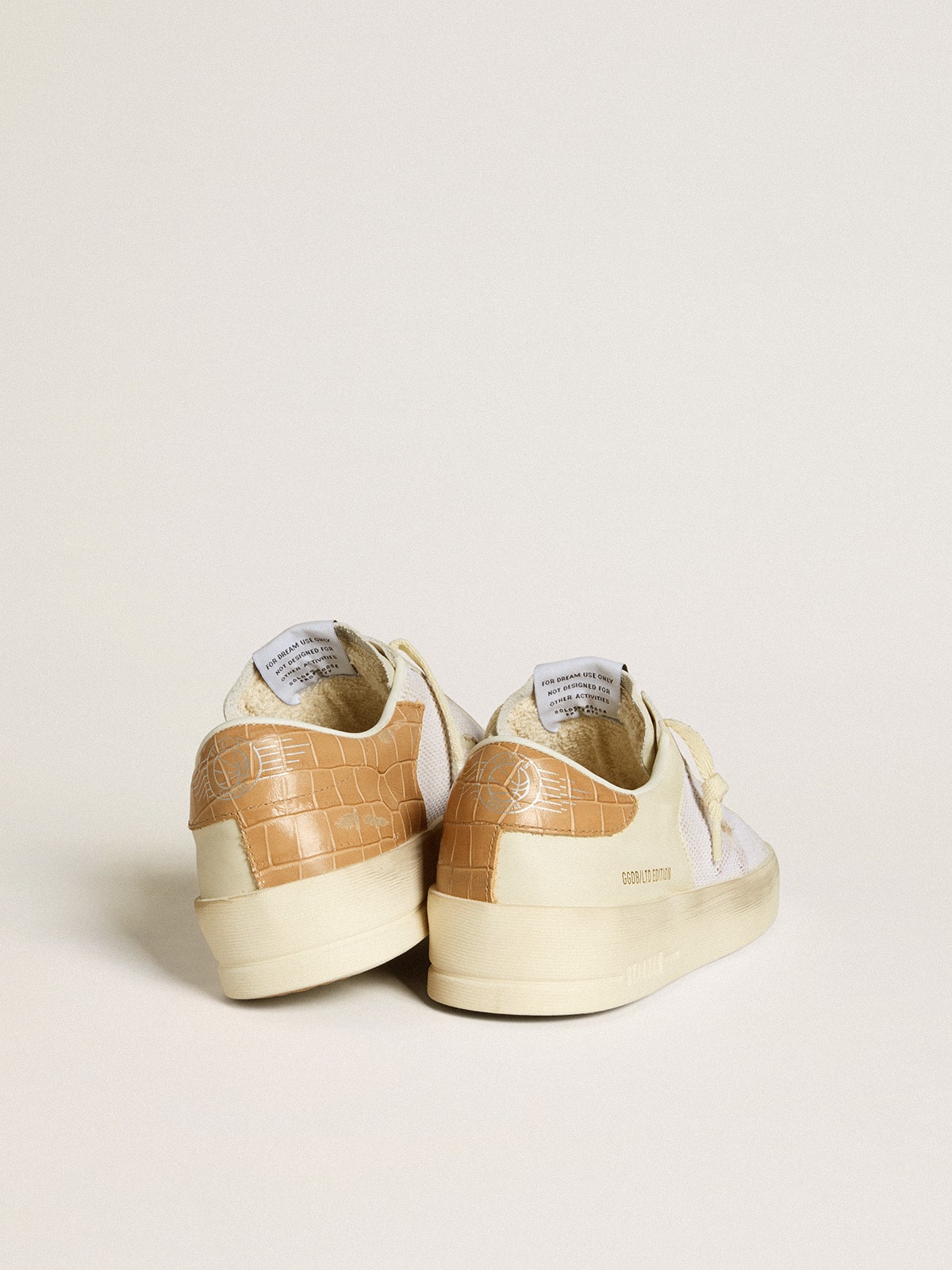 Women's Stardan LTD with beige leather star and crocodile beige leather heel tab