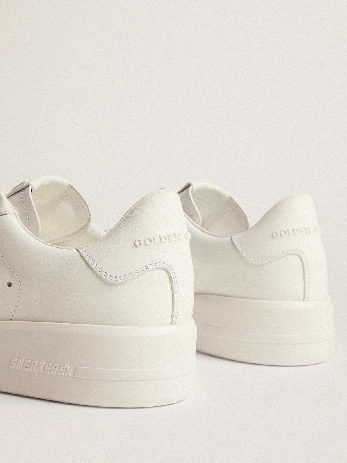 Women’s Purestar in white leather with silver Swarovski crystal star