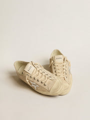 Women’s V-Star in pearl suede with silver metallic leather star