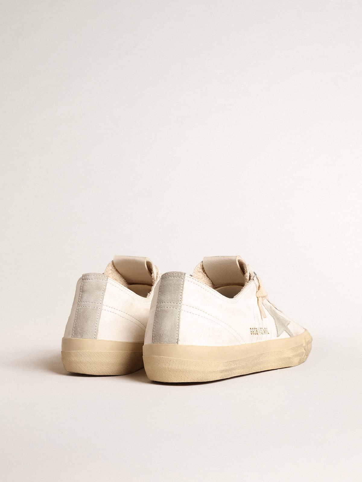V-Star in nappa leather with ice-gray suede star and heel tab