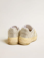 Women’s Forty2 in white leather and Swarovski crystals with white star