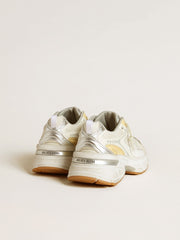 Women’s Lightstar in white leather and mesh with worn-white star