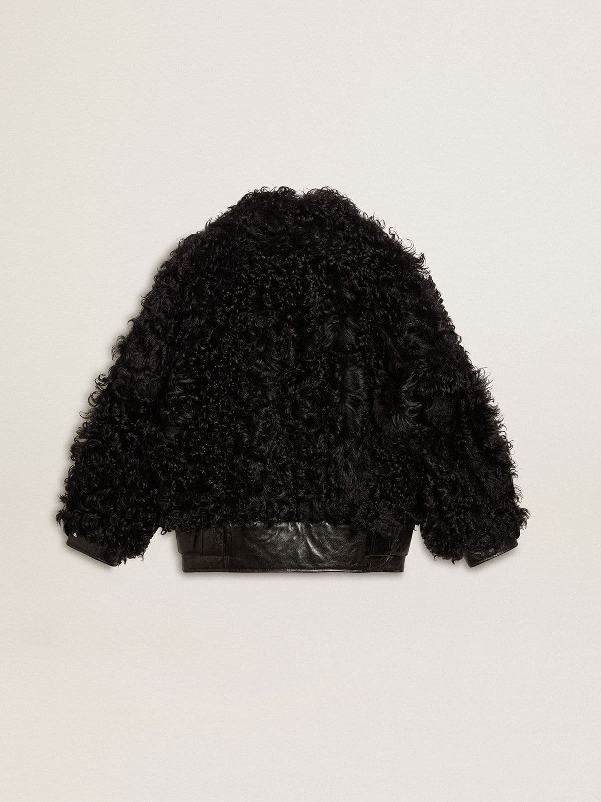 Women's black shearling jacket