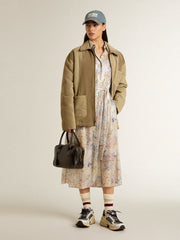 Unisex padded jacket in shades of khaki