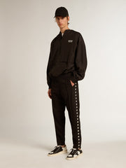 Black windbreaker with hood