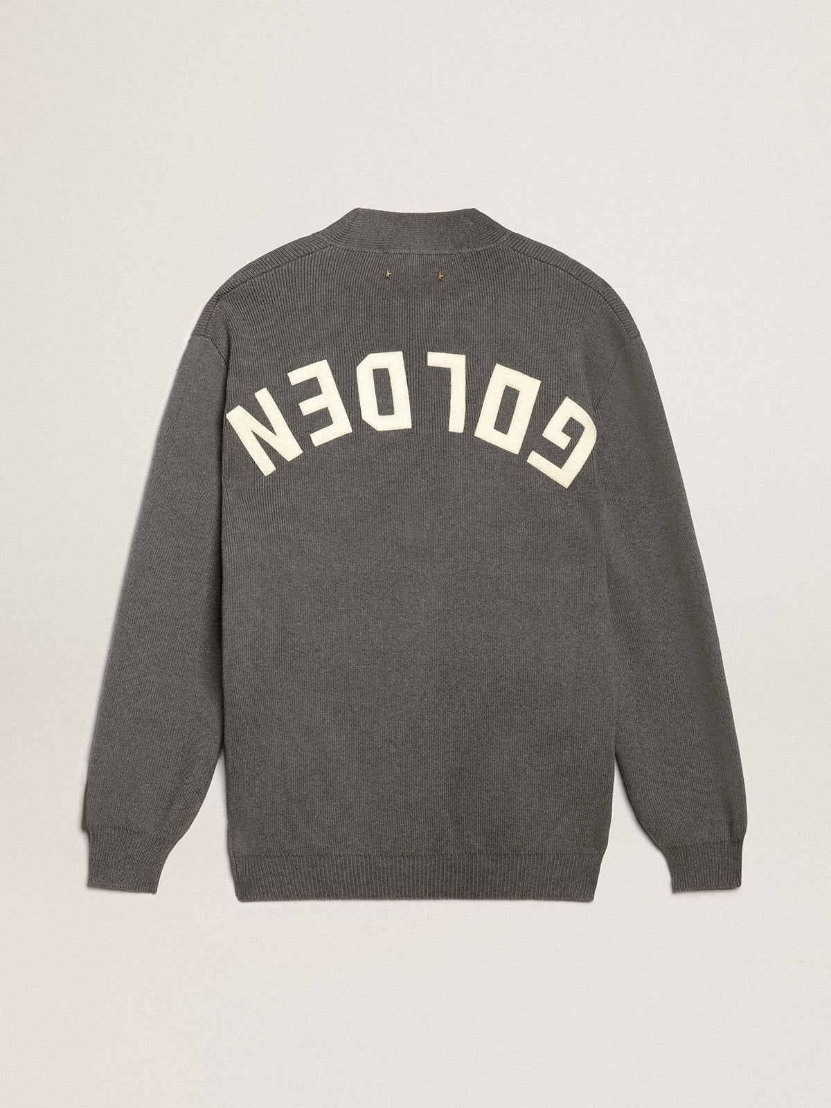 Women's grey cotton cardigan with buttons | Golden Goose