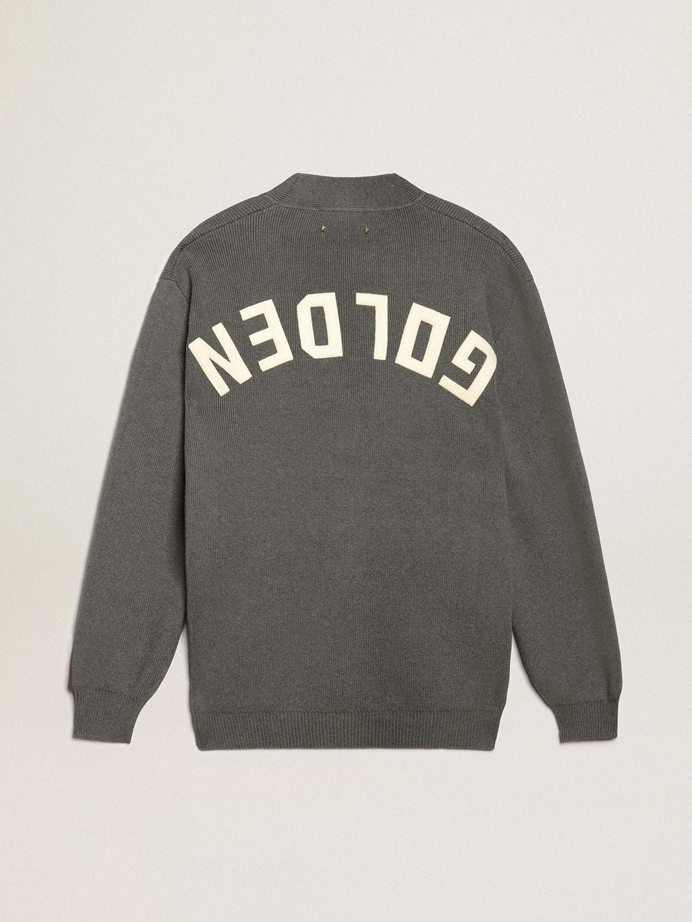 Women's grey cotton cardigan with buttons | Golden Goose