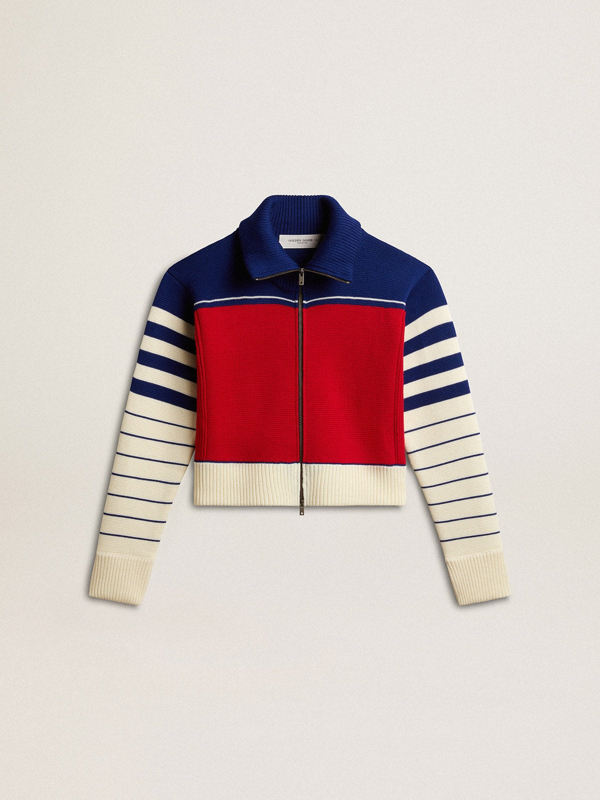 Women’s multicolor striped wool cropped sweatshirt