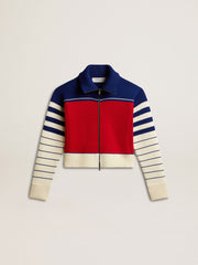 Women’s multicolor striped wool cropped sweatshirt