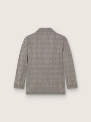 Women's jacket in gray Prince of Wales check with crystal embroidery