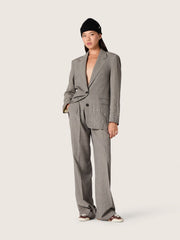 Women's jacket in gray Prince of Wales check with crystal embroidery