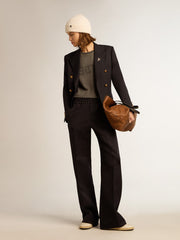 Women's double-breasted blue blazer | Golden Goose