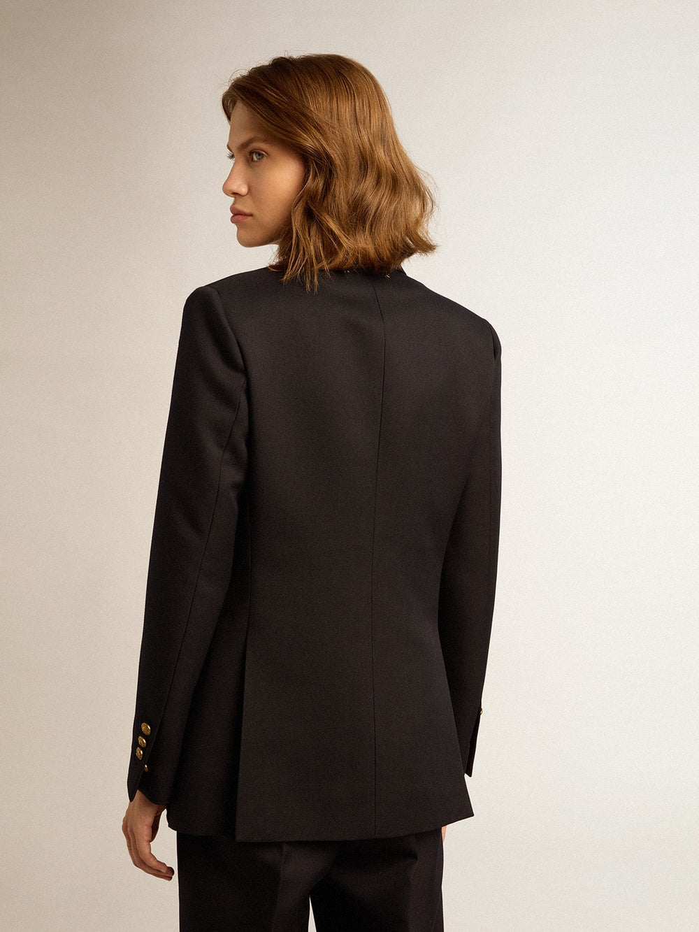 Women's double-breasted blue blazer | Golden Goose