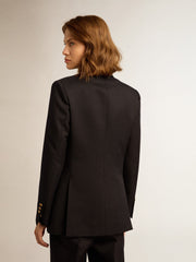 Women's double-breasted blue blazer | Golden Goose