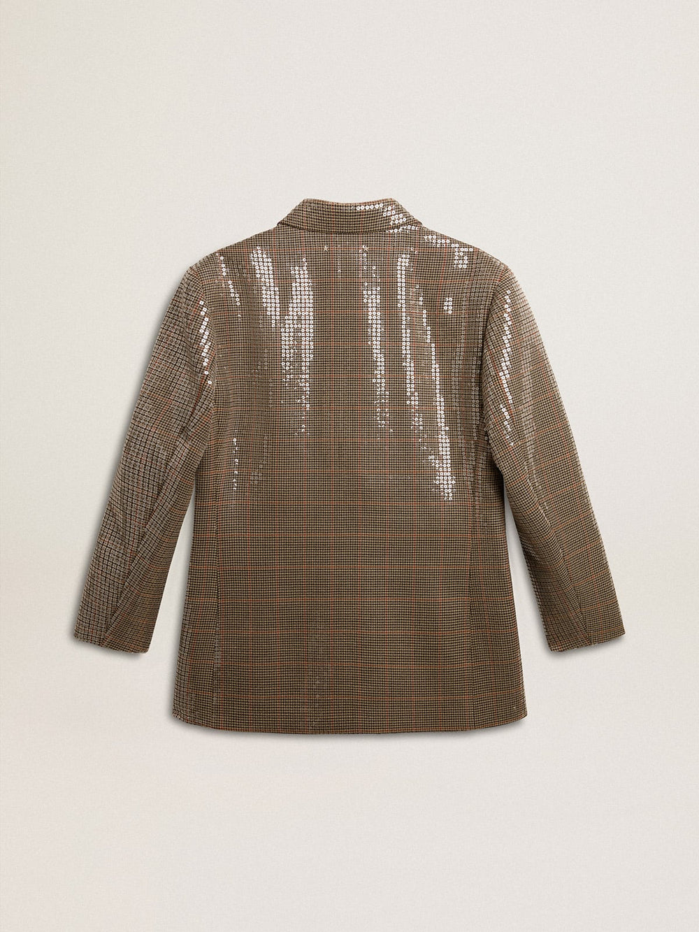 Women's houndstooth jacket with all-over sequin embroidery