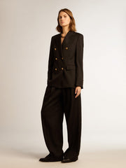 Women’s black double-breasted blazer