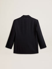 Women’s dark blue wool-blend blazer jacket