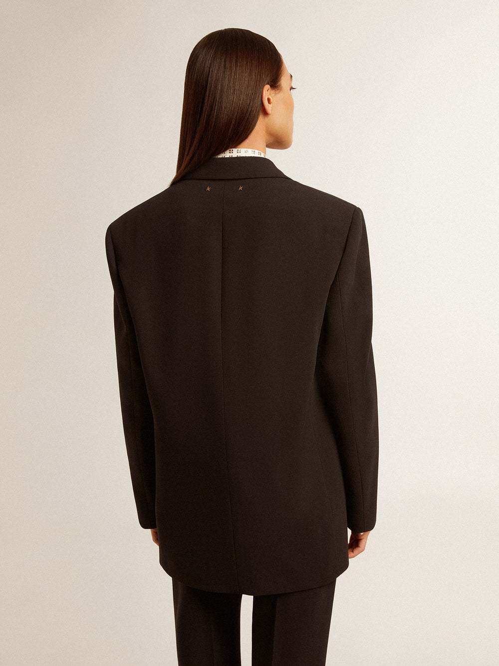 Women’s dark blue wool-blend blazer jacket