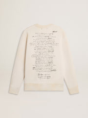 Women's sweatshirt in worn white with print