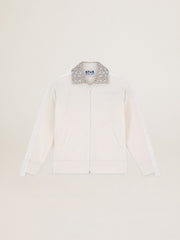 Papyrus white Denise Star Collection zipped sweatshirt with crystal collar