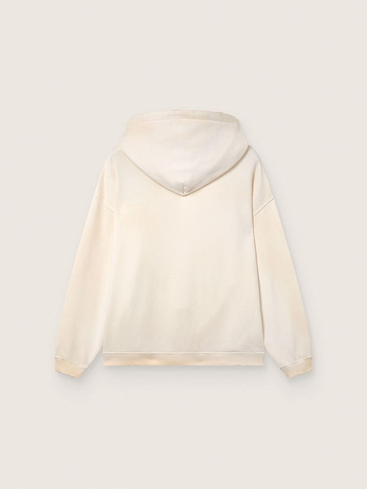 Star unisex hooded sweatshirt in white cotton with logo print
