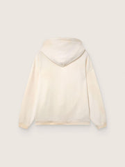 Star unisex hooded sweatshirt in white cotton with logo print