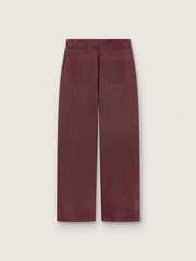 Women's jeans in burgundy denim