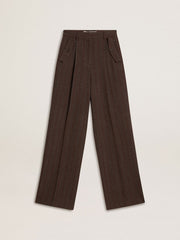 Women's brown virgin wool pants