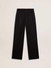 Women’s black lightweight wool joggers