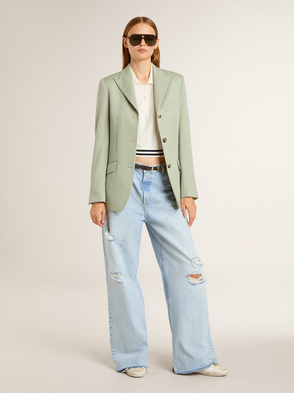 Women’s pants in lived-in effect denim