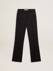 Women’s soft black pants in wool blend