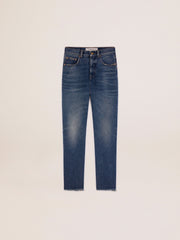 Women's cropped flared jeans with medium wash