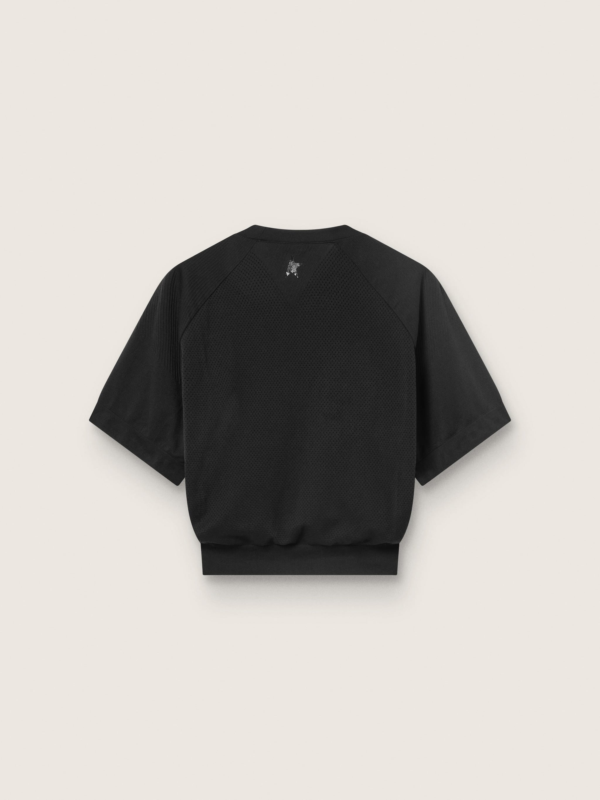 Women's black cropped sports T-shirt