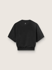 Women's black cropped sports T-shirt