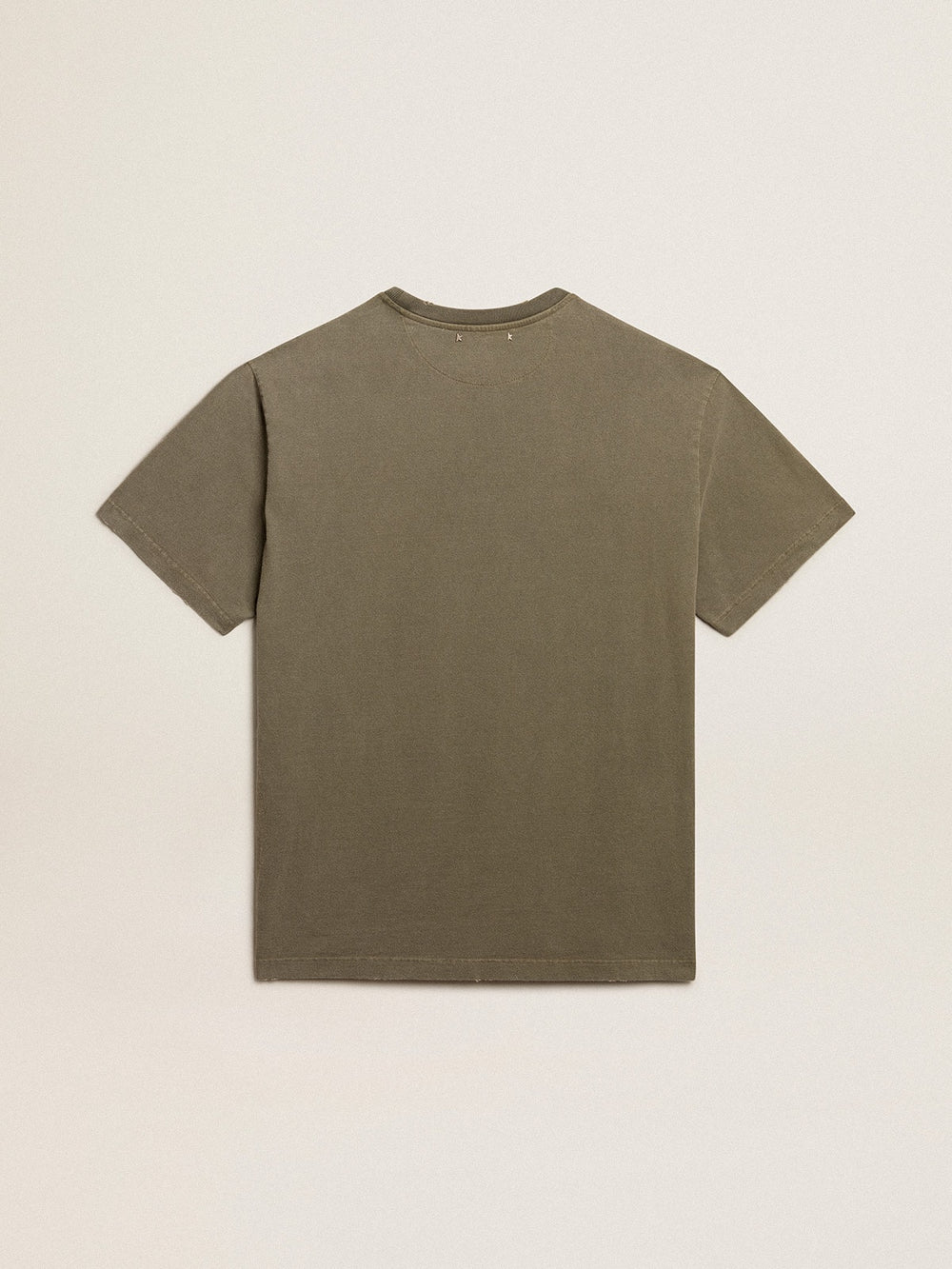 Women's olive green T-shirt with Golden lettering