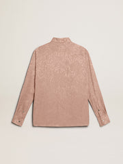 Women's pink viscose shirt with floral pattern