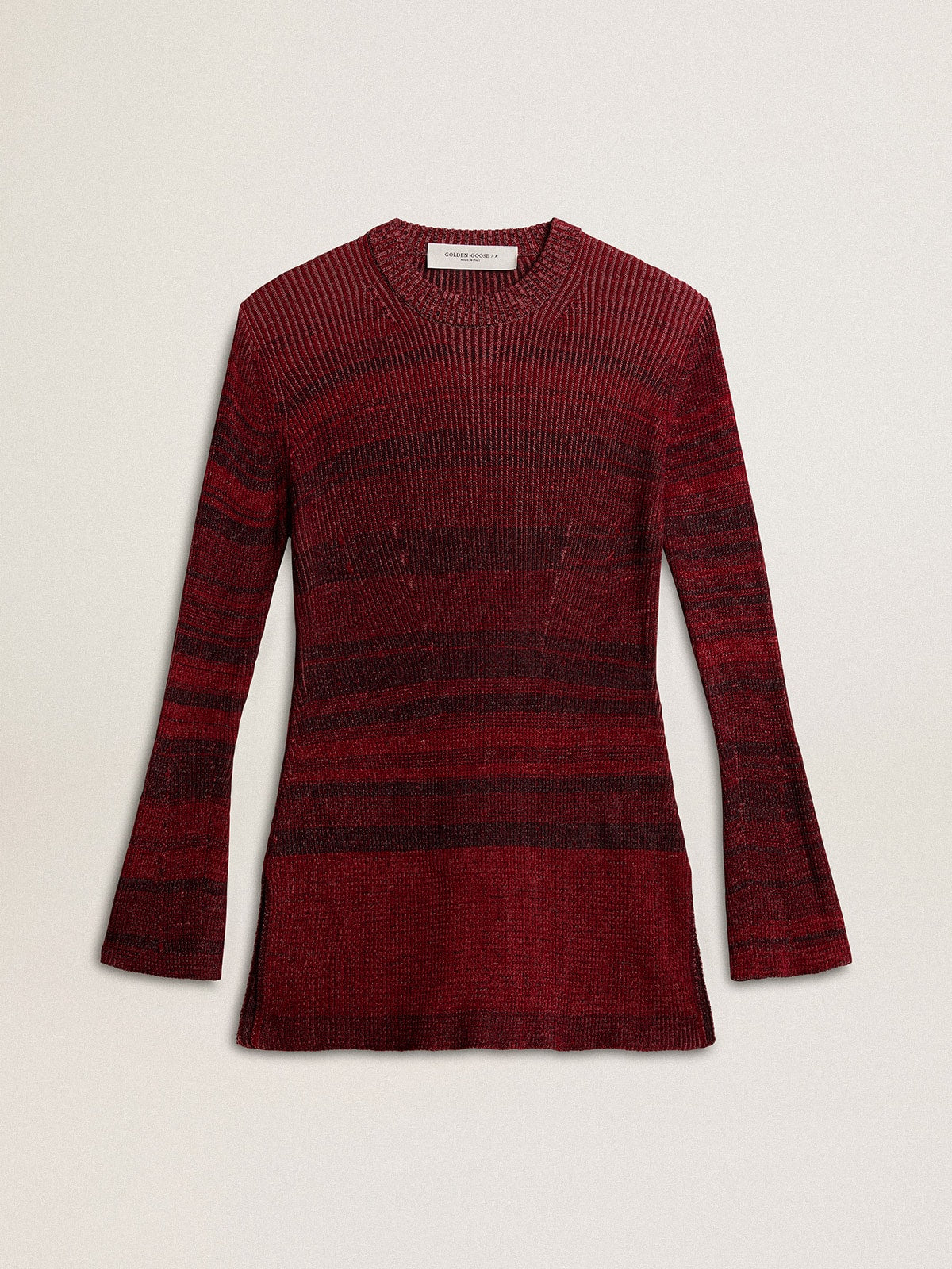 Irregular-striped cotton dress