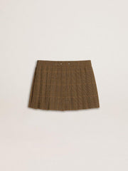Wool pleated mini skirt