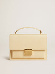 Venezia Bag in beige python-print leather with gold details