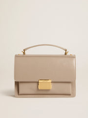 Venezia Bag in beige boarded leather with gold details
