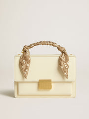Venezia Bag in butter-colored boarded leather with silk scarf