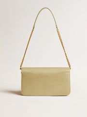 Gioia Bag in mineral-gray sheepskin leather with gold details