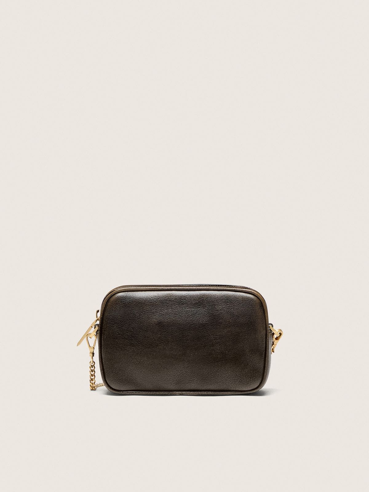 Mini Star Bag in distressed dark-brown leather with tone-on-tone star