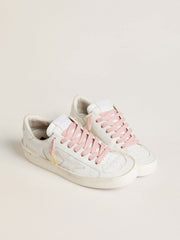 Pink cotton laces with contrasting gold logo